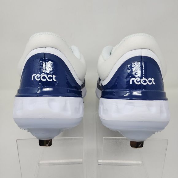 Nike Baseball Cleats Mens 9 White Alpha Huarache React Elite 4 Low Logo Lace Up - Picture 6 of 8